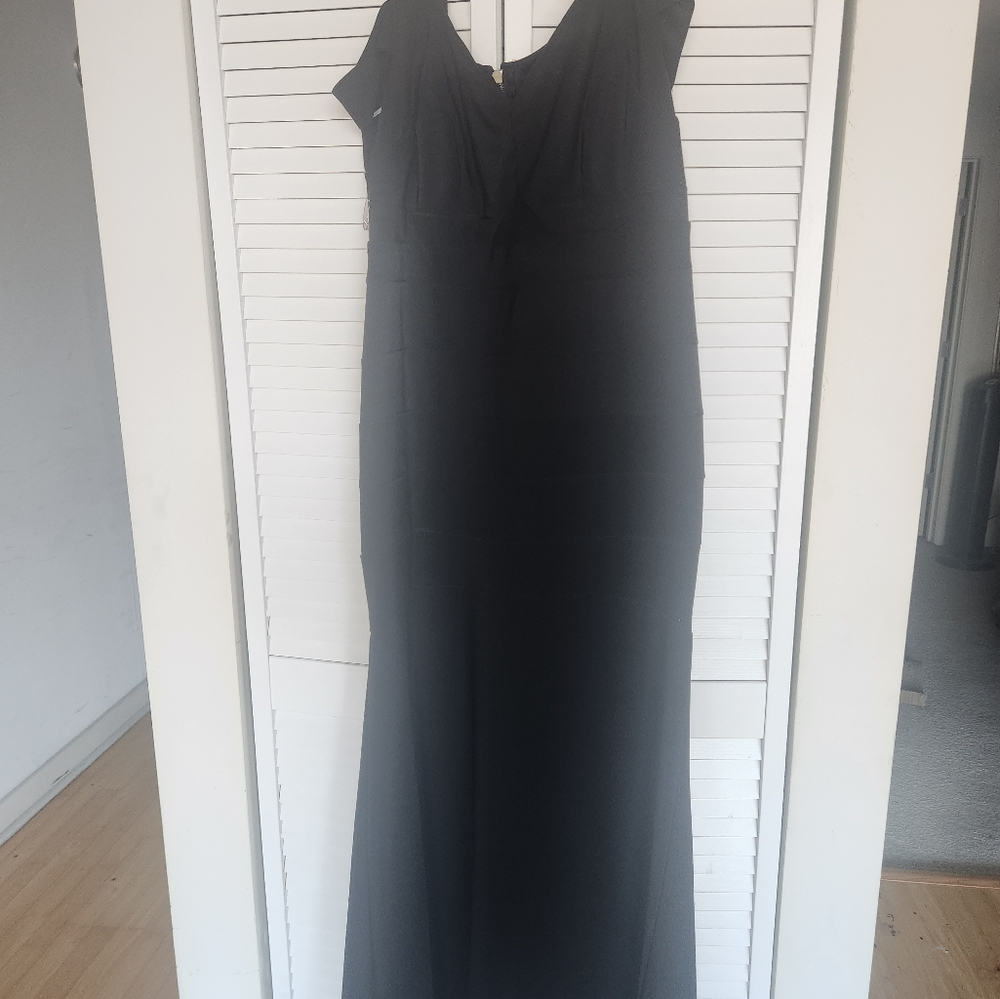Floor length black dress